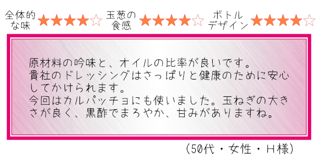 今日のわたしのドレッシング_感想H